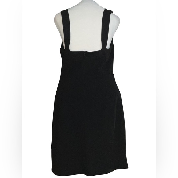 Lulus Black Square Neck Mini Dress Size L NWT Bodycon Sheath LBD Cocktail Party - Picture 5 of 12